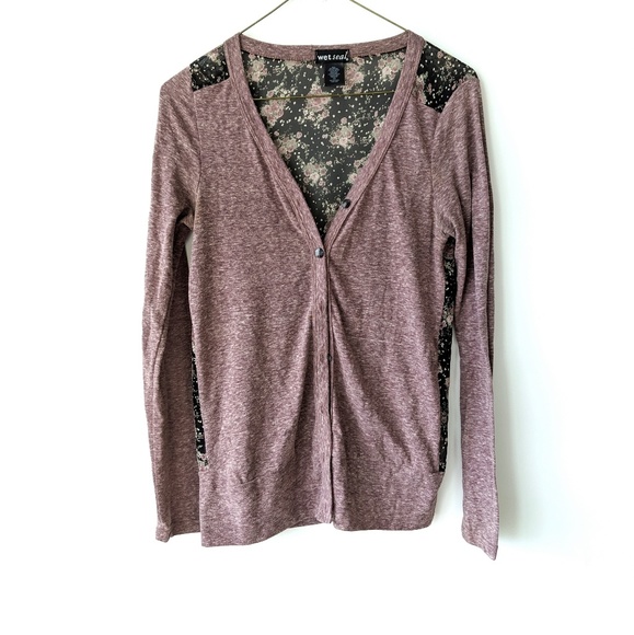 Wet Seal × Cardigan with Floral Detailing - Picture 3 of 3